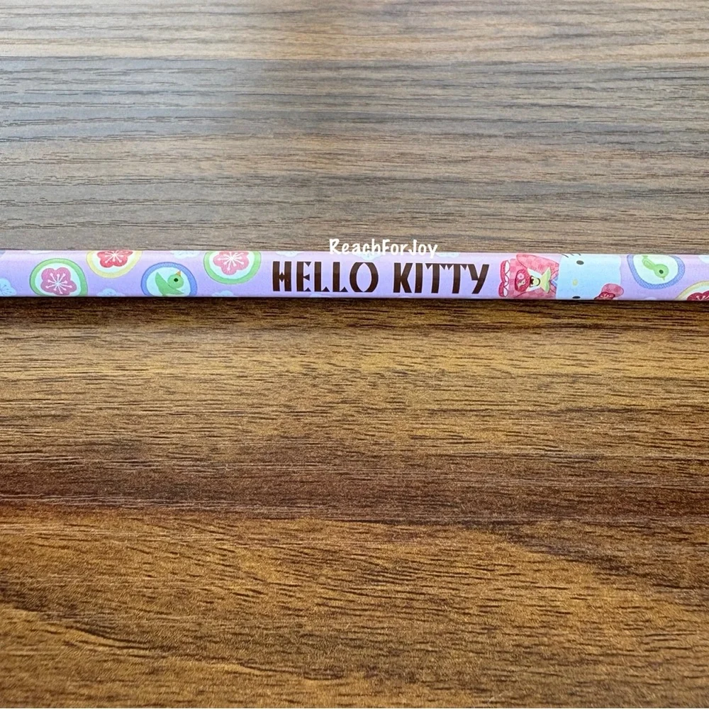 Sanrio Hello Kitty Pencil 2013 Wood #2 Pencil Geisha Birds Floral Pink